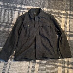 Todd Snyder Italian Boucle Knit Shirt Jacket - Charcoal Gray Color - Size Large